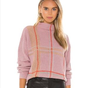 REVOLVE Line & Dot Violet Checkered Sweater Size S